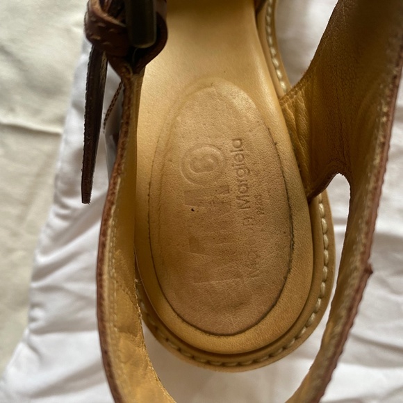 MM6 Maison Martin Margiela glitter lucite block heel black brown sandals 8.5 - Picture 9 of 11